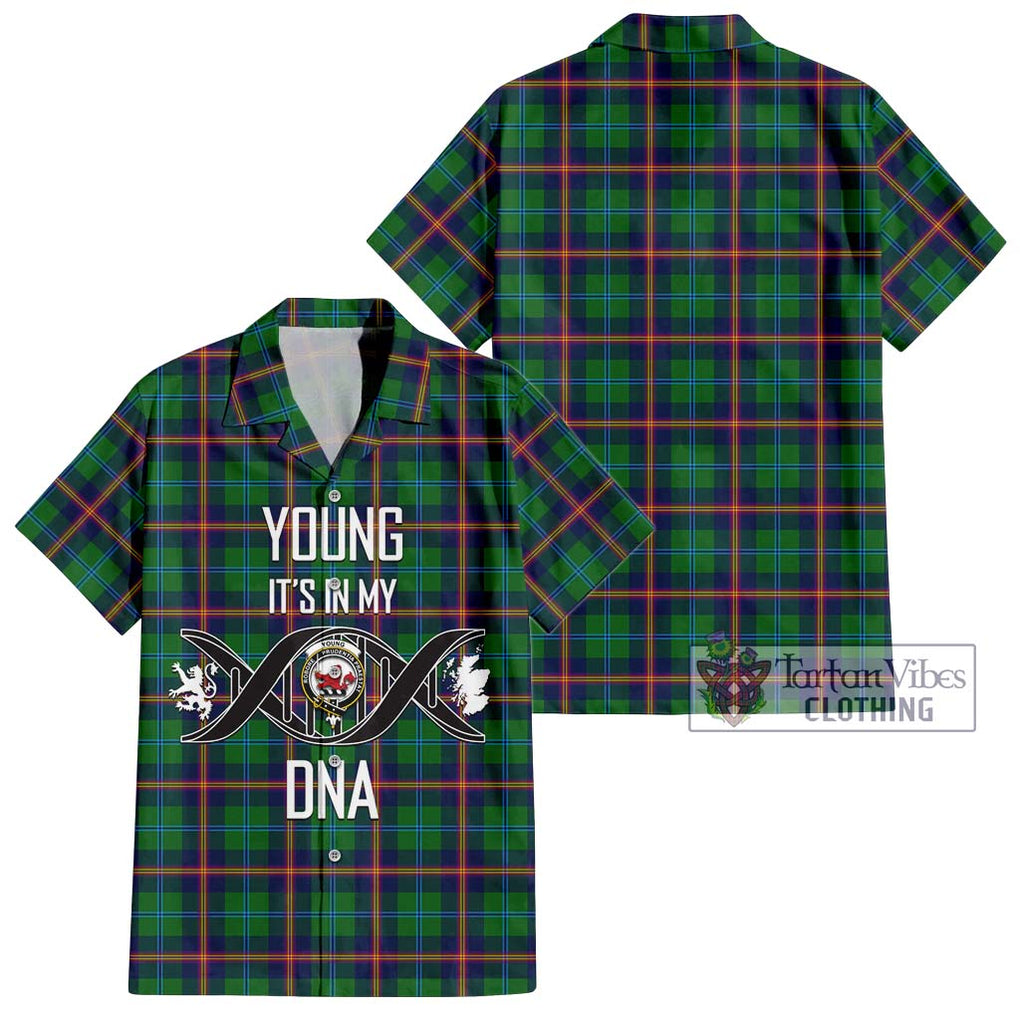 Young Tartan Short Sleeve Button Shirt with Family Crest DNA In Me Style Kid - Tartanvibesclothing Shop