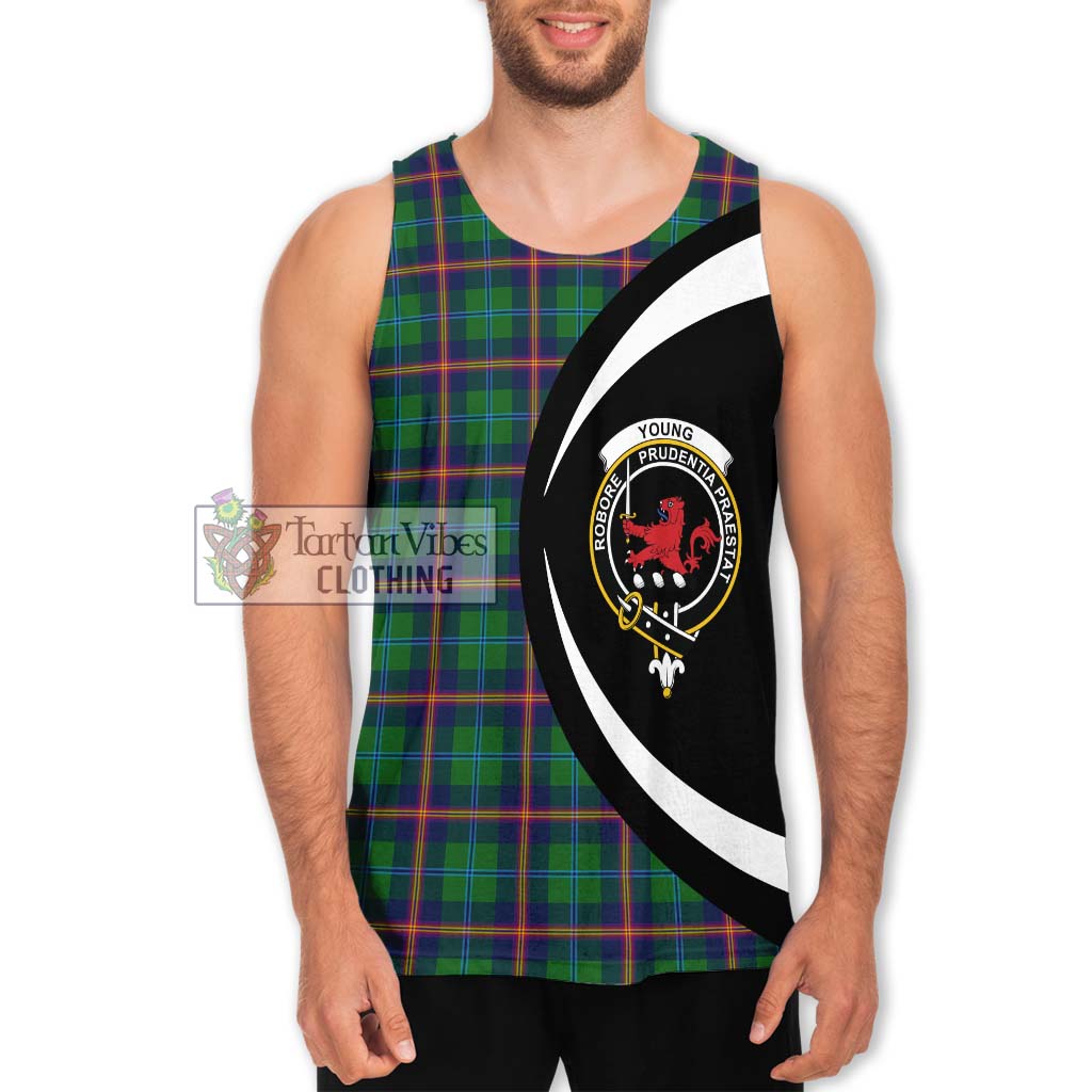 Young Tartan Men's Tank Top with Family Crest Circle Style Men - Tartan Vibes Clothing