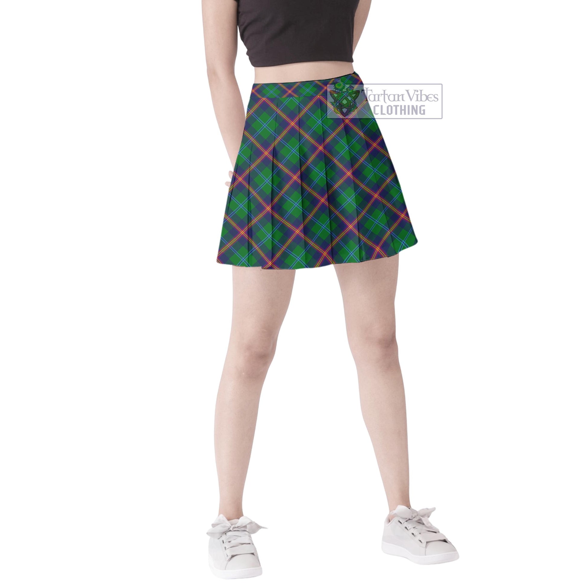 Tartan Vibes Clothing Young Modern Tartan Women's Plated Mini Skirt