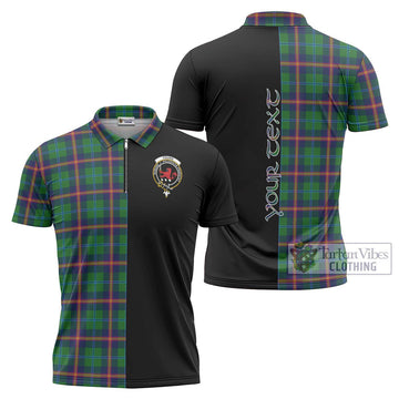 Young Tartan Zipper Polo Shirt with Family Crest and Half Of Me Style