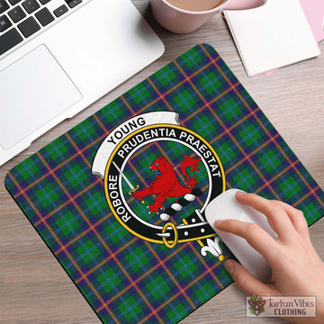 Tartan Vibes Clothing Young Modern Tartan Mouse Pad with Family Crest