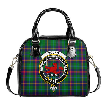 Young Modern Tartan Shoulder Handbags with Family Crest