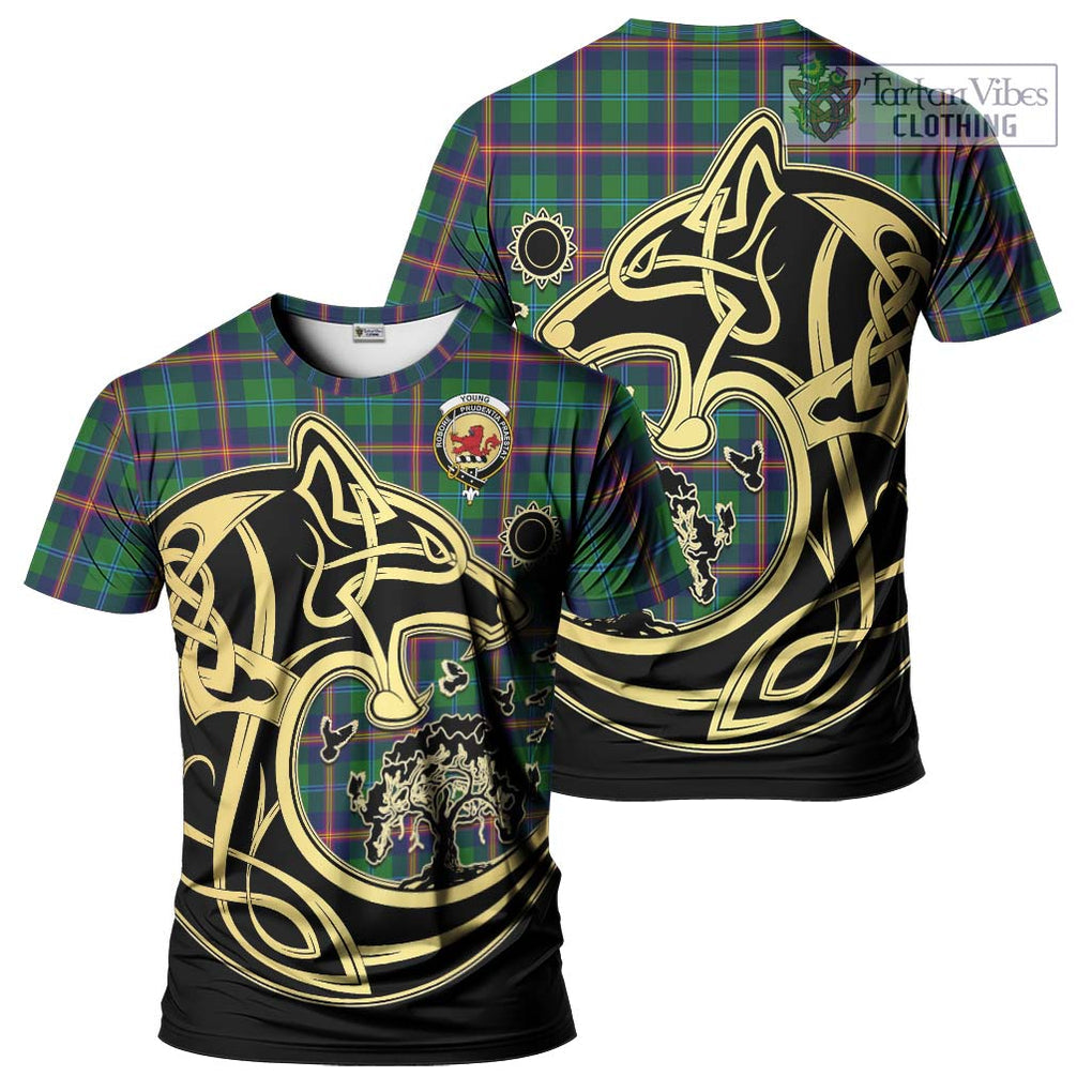 Young Tartan T-Shirt with Family Crest Celtic Wolf Style Kid's Shirt - Tartan Vibes Clothing