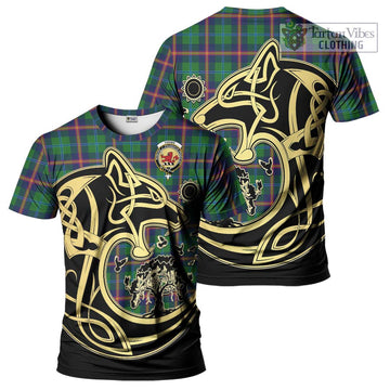 Young Tartan T-Shirt with Family Crest Celtic Wolf Style Kid's Shirt - Tartan Vibes Clothing