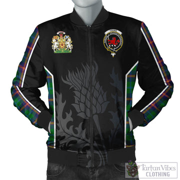 Young Tartan Bomber Jacket with Family Crest and Scottish Thistle Vibes Sport Style