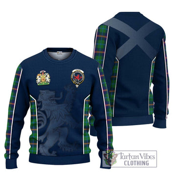 Young Tartan Knitted Sweater with Family Crest and Lion Rampant Vibes Sport Style Unisex - Tartan Vibes Clothing