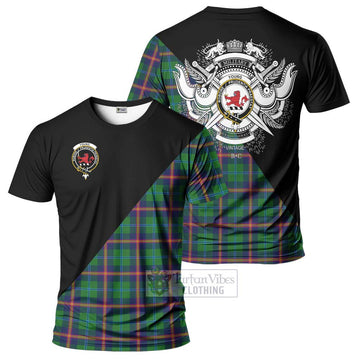 Young Tartan T-Shirt with Family Crest and Military Logo Style Kid's Shirt - Tartanvibesclothing Shop