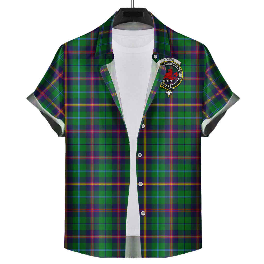young-modern-tartan-short-sleeve-button-down-shirt-with-family-crest