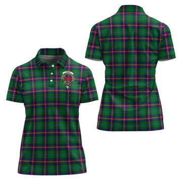 Young Tartan Polo Shirt with Family Crest For Women Women - Tartan Vibes Clothing