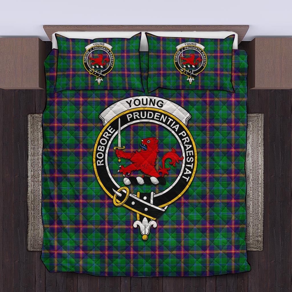 Young Tartan Quilt Bed Set with Family Crest Twin - Tartan Vibes Clothing