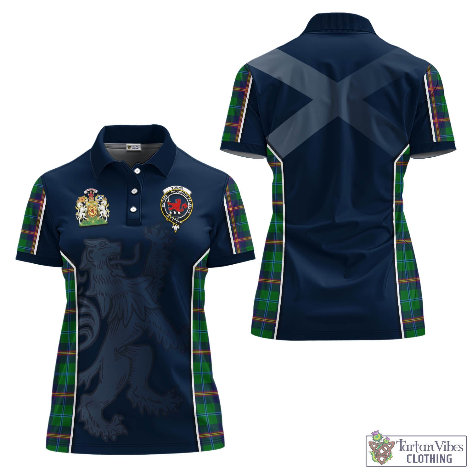 Tartan Vibes Clothing Young Modern Tartan Women's Polo Shirt with Family Crest and Lion Rampant Vibes Sport Style