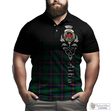 Young Modern Tartan Polo Shirt Featuring Alba Gu Brath Family Crest Celtic Inspired