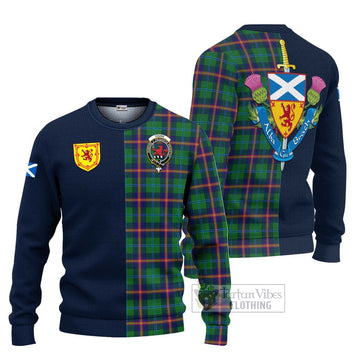 Young Tartan Ugly Sweater Alba with Scottish Lion Royal Arm Half Style