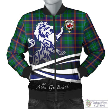 Young Modern Tartan Bomber Jacket with Alba Gu Brath Regal Lion Emblem