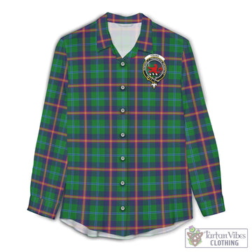 Young Modern Tartan Womens Casual Shirt with Family Crest