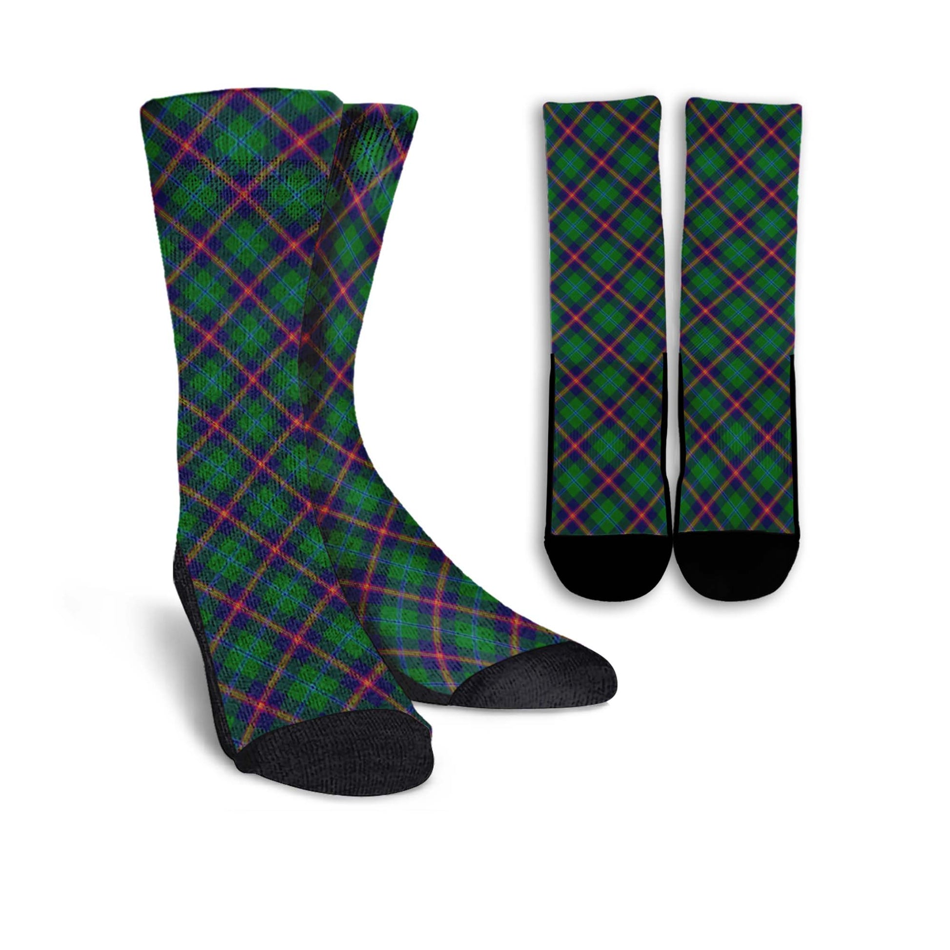 Young Modern Tartan Crew Socks Cross Tartan Style - Tartanvibesclothing