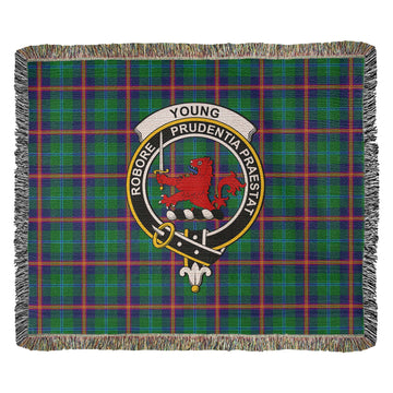 Young Modern Tartan Woven Blanket with Family Crest