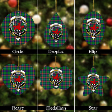 Young Modern Tartan Christmas Ornaments with Family Crest
