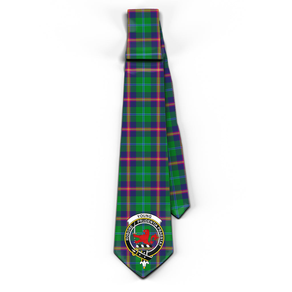 Young Tartan Classic Necktie with Family Crest - Tartan Vibes Clothing