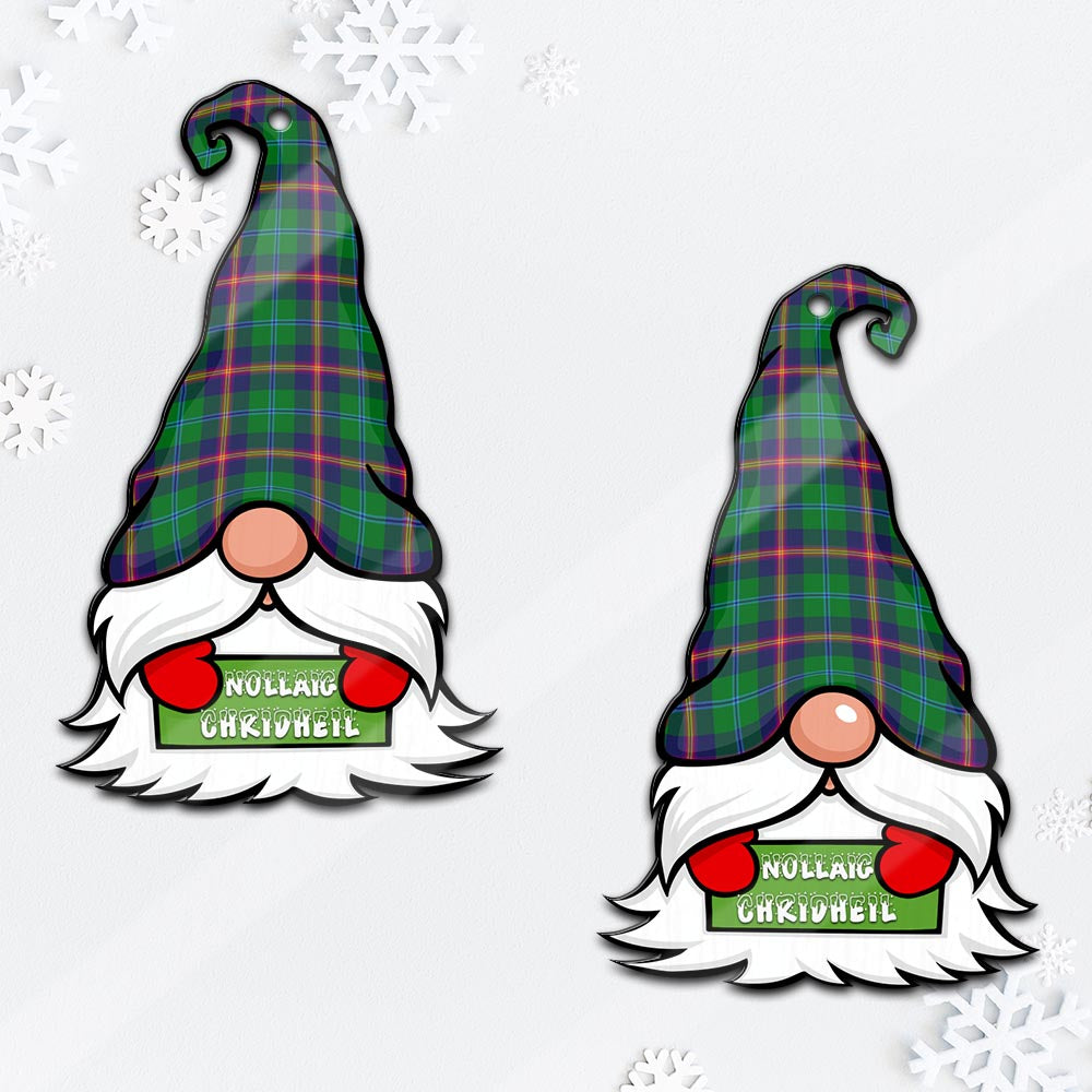 Young Modern Gnome Christmas Ornament with His Tartan Christmas Hat Mica Ornament - Tartanvibesclothing Shop