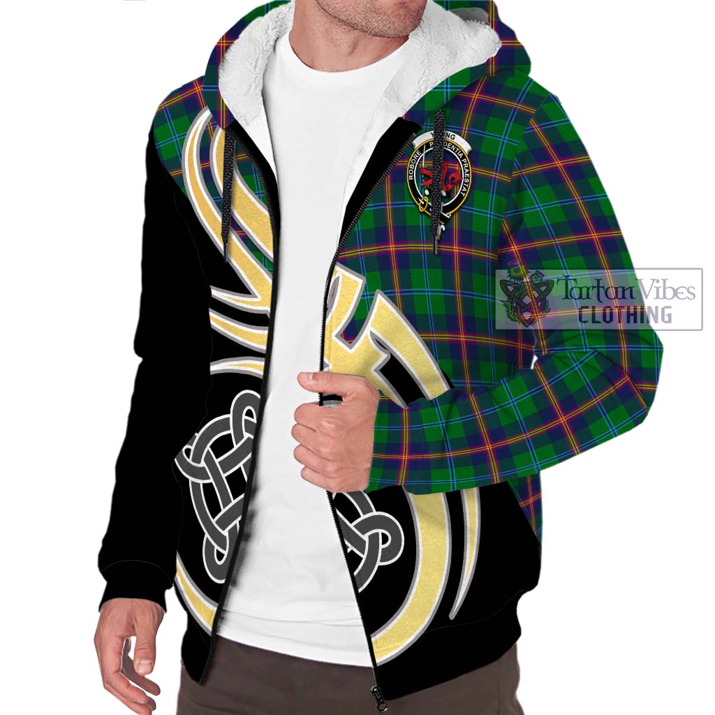 Young Tartan Sherpa Hoodie with Family Crest and Celtic Symbol Style - Tartan Vibes Clothing