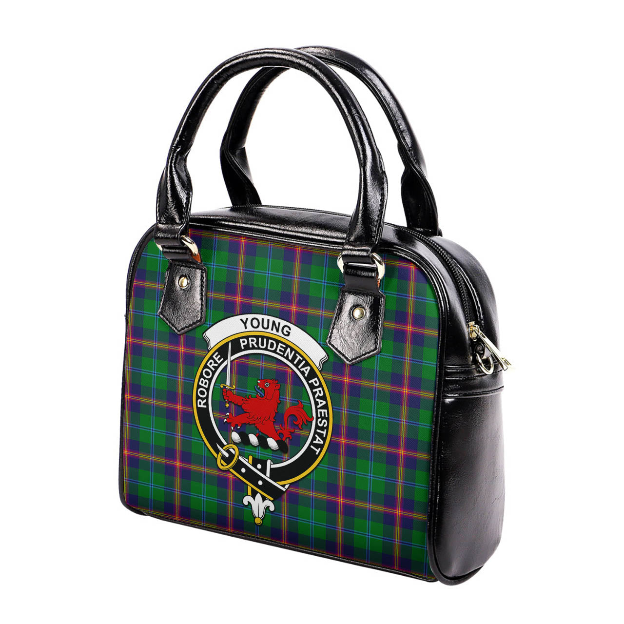 Young Modern Tartan Shoulder Handbags with Family Crest - Tartanvibesclothing