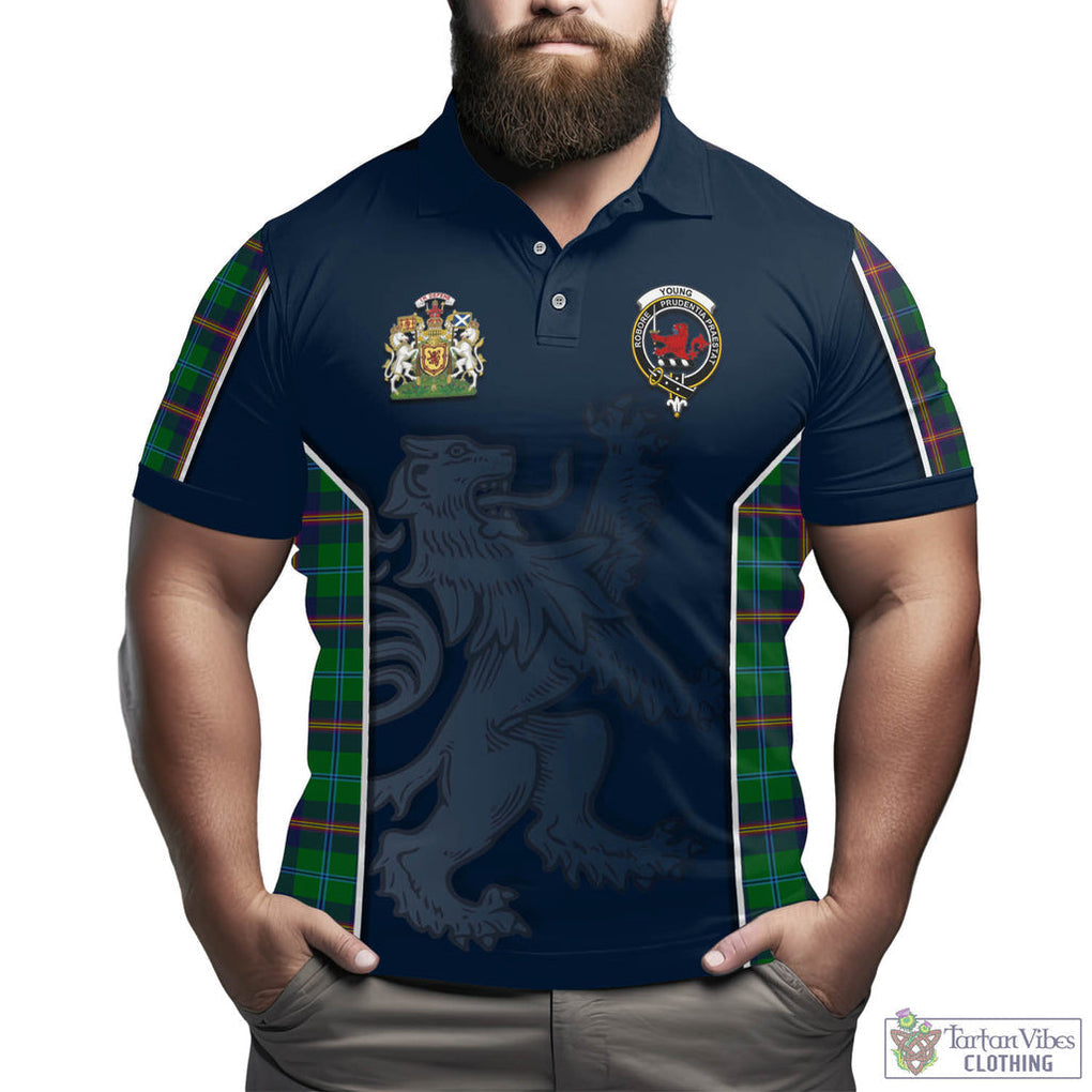 Tartan Vibes Clothing Young Modern Tartan Men's Polo Shirt with Family Crest and Lion Rampant Vibes Sport Style
