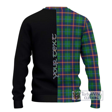 Young Tartan Knitted Sweater with Family Crest and Half Of Me Style - Tartanvibesclothing Shop