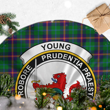 Young Tartan Christmas Tree Skirt with Family Crest