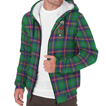 Young Tartan Sherpa Hoodie with Family Crest