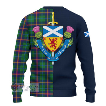Young Tartan Ugly Sweater Alba with Scottish Lion Royal Arm Half Style