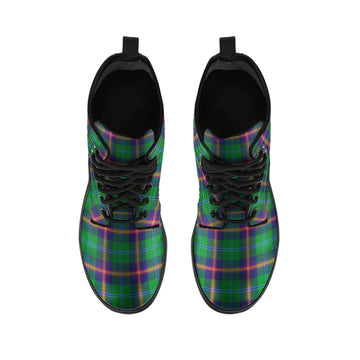 Young Tartan Leather Boots