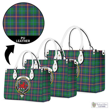 Young Modern Tartan Luxury Leather Handbags with Family Crest