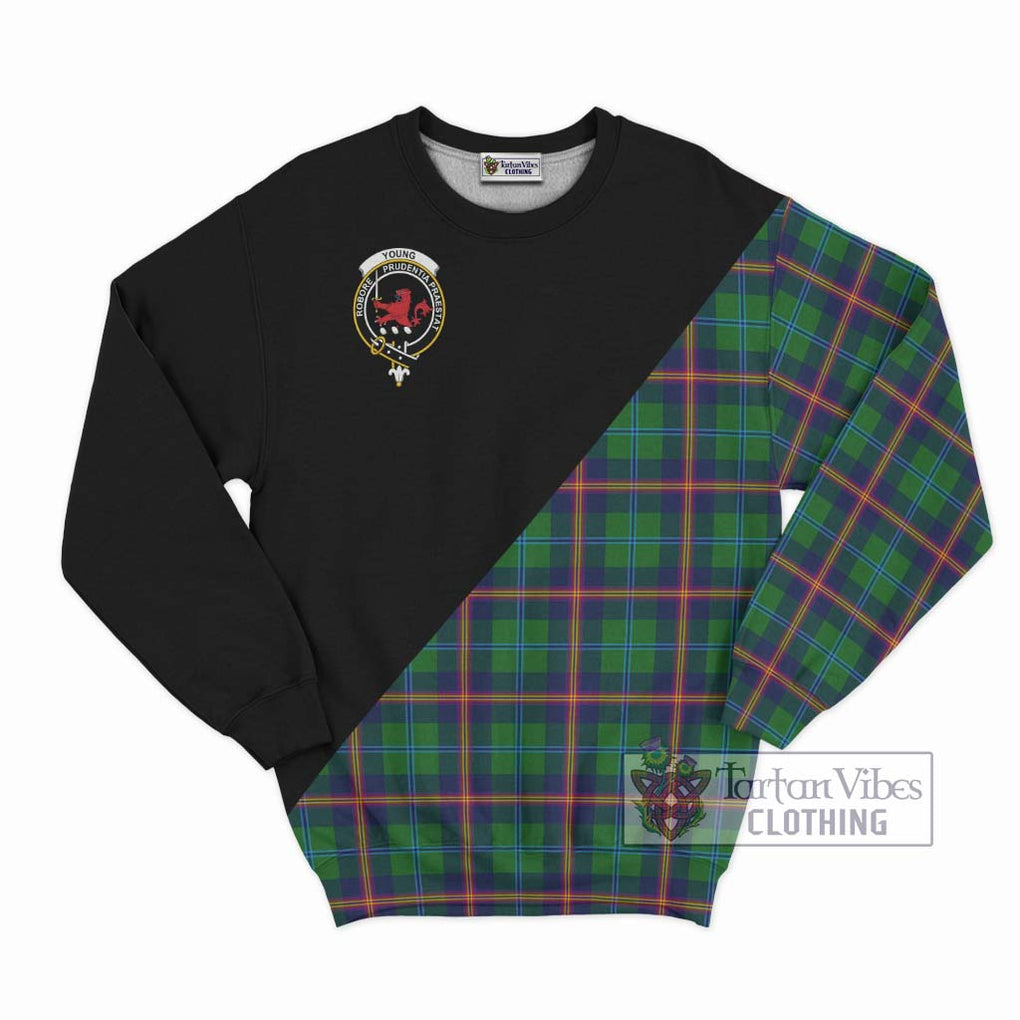 Young Tartan Sweatshirt with Family Crest and Military Logo Style - Tartanvibesclothing Shop