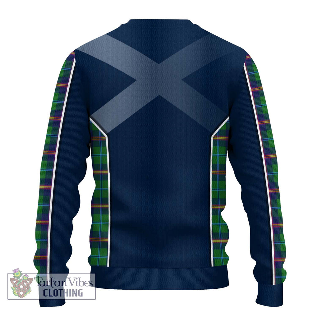Young Tartan Knitted Sweater with Family Crest and Lion Rampant Vibes Sport Style - Tartan Vibes Clothing