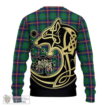 Young Tartan Knitted Sweater with Family Crest Celtic Wolf Style - Tartan Vibes Clothing