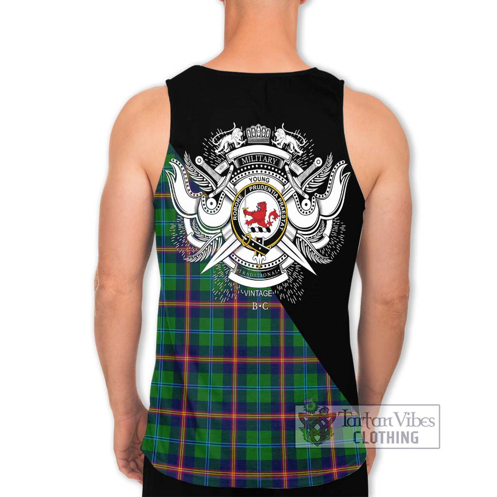 Young Tartan Men's Tank Top with Family Crest and Military Logo Style - Tartanvibesclothing Shop