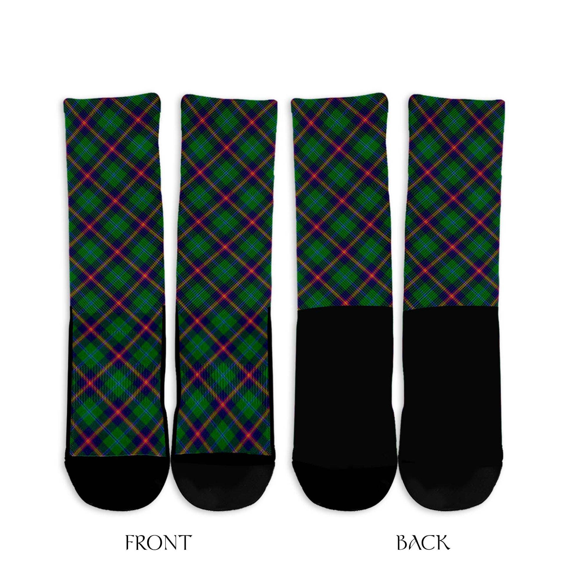 Young Modern Tartan Crew Socks Cross Tartan Style - Tartanvibesclothing