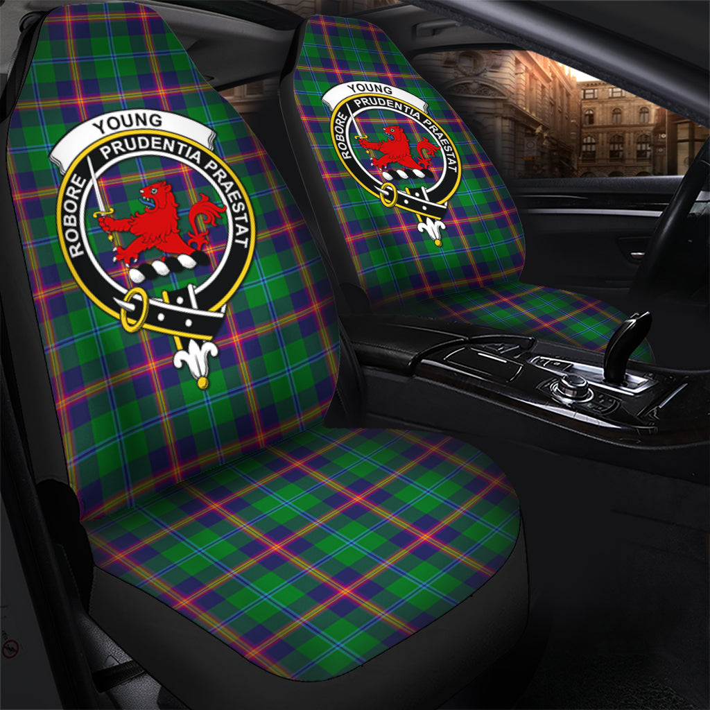 Young Modern Tartan Car Seat Cover with Family Crest - Tartanvibesclothing