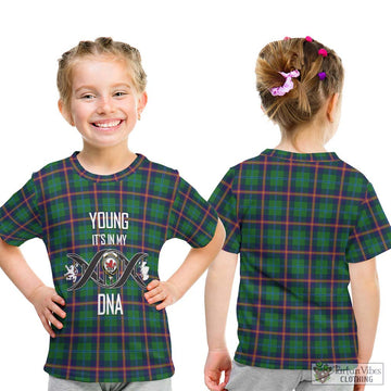 Young Tartan Kid T-Shirt with Family Crest DNA In Me Style - Tartanvibesclothing Shop