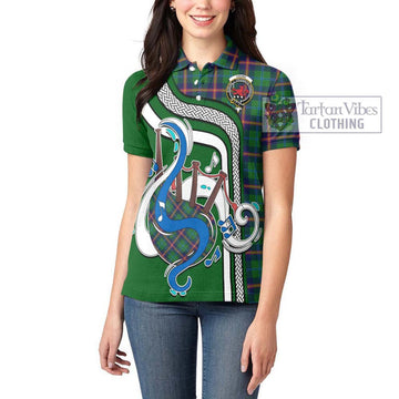 Young Tartan Women's Polo Shirt with Epic Bagpipe Style