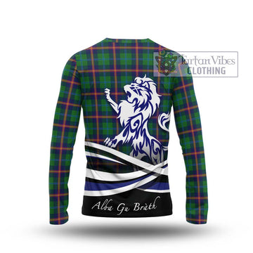 Young Tartan Long Sleeve T-Shirt with Alba Gu Brath Regal Lion Emblem - Tartanvibesclothing Shop