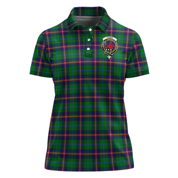 Young Tartan Polo Shirt with Family Crest For Women - Tartan Vibes Clothing