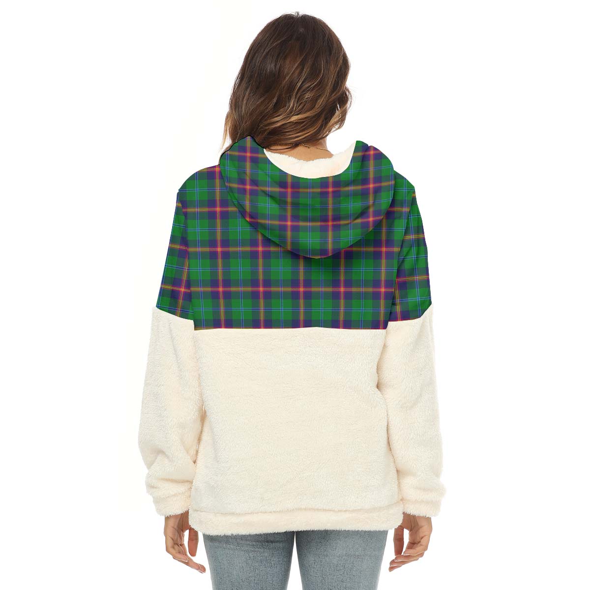 Young Tartan Women's Borg Fleece Hoodie With Half Zip - Tartan Vibes Clothing