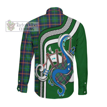 Young Tartan Long Sleeve Button Shirt with Epic Bagpipe Style