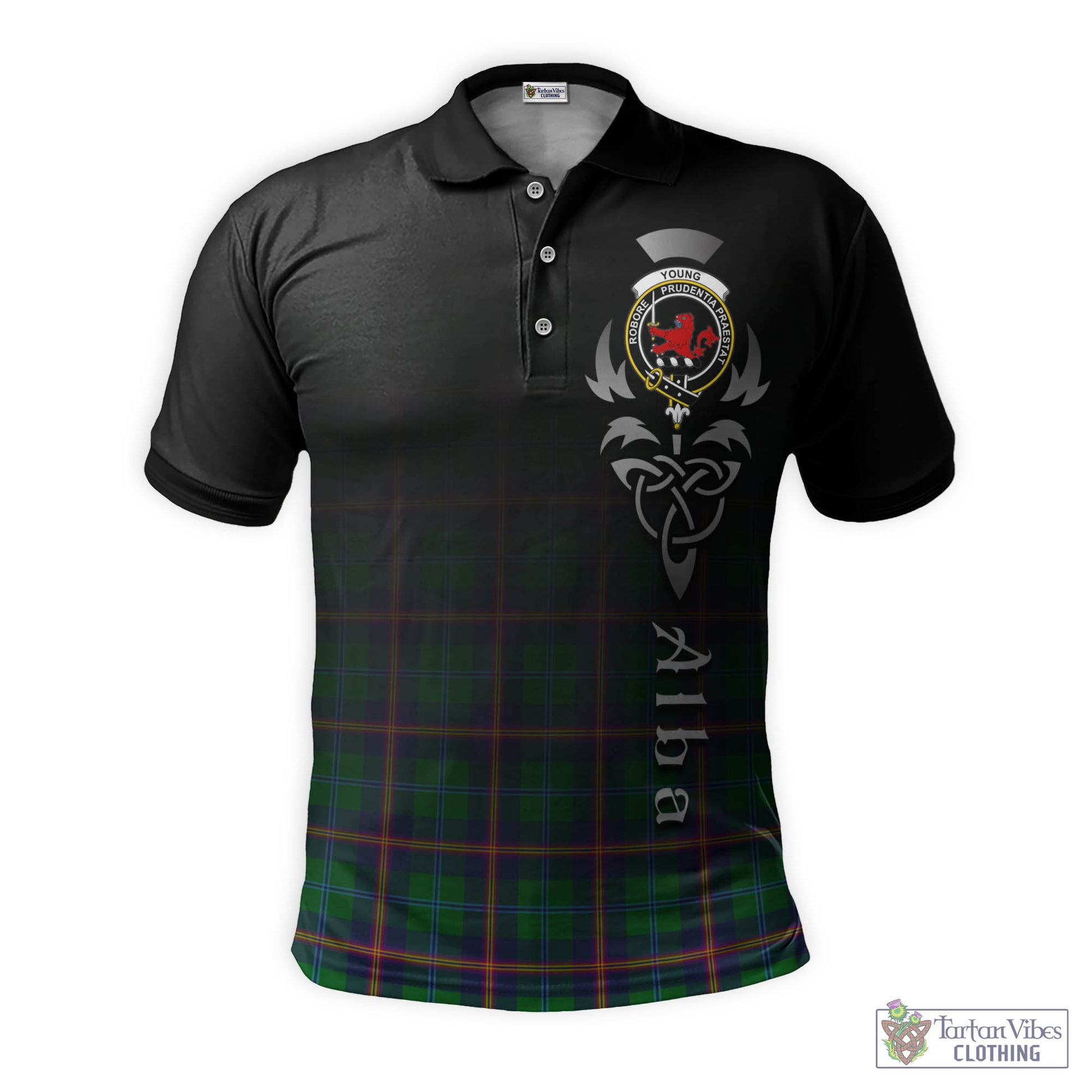 Tartan Vibes Clothing Young Modern Tartan Polo Shirt Featuring Alba Gu Brath Family Crest Celtic Inspired