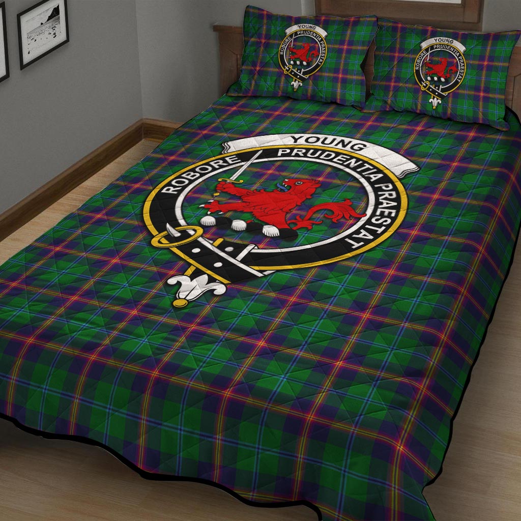 Young Tartan Quilt Bed Set with Family Crest - Tartan Vibes Clothing