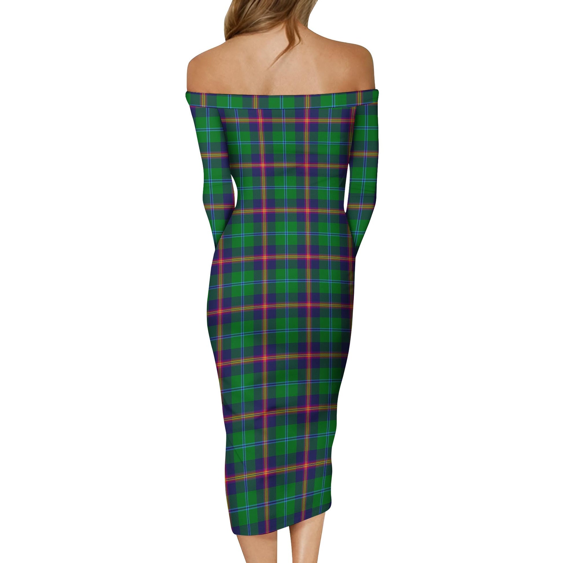 Young Modern Tartan Off Shoulder Lady Dress - Tartanvibesclothing