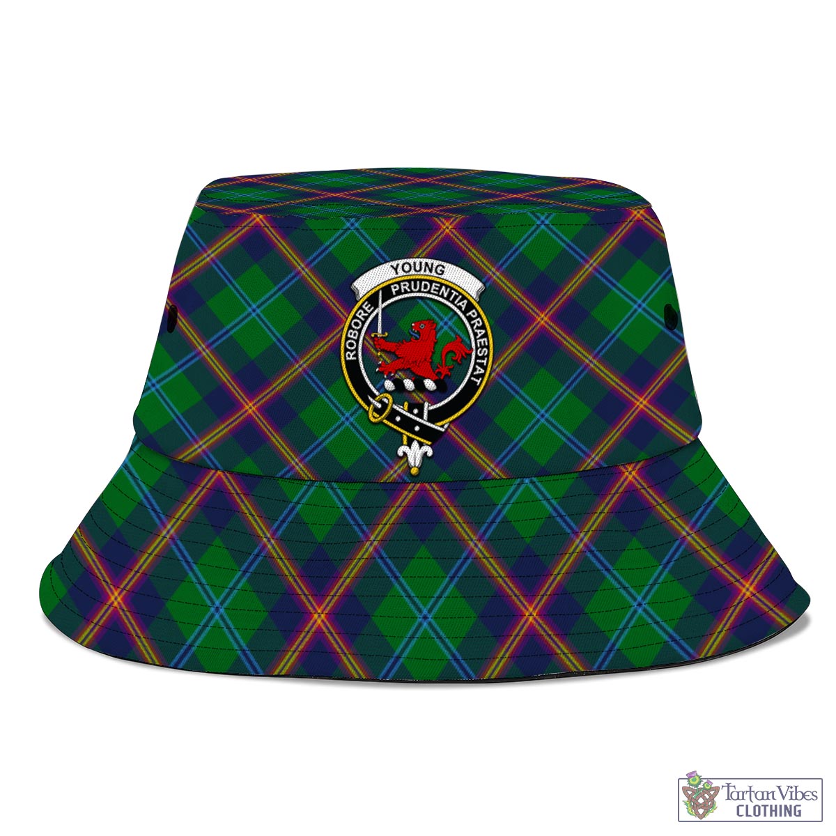 Tartan Vibes Clothing Young Modern Tartan Bucket Hat with Family Crest