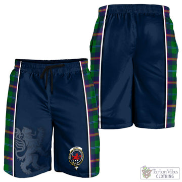 Young Tartan Men's Shorts with Family Crest and Lion Rampant Vibes Sport Style